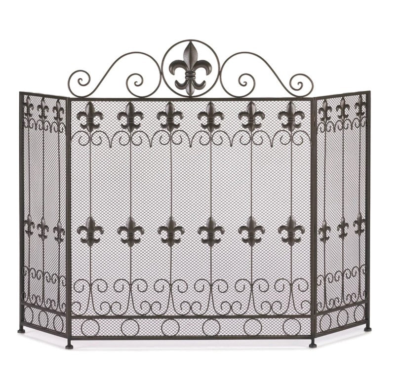 Fireplace Screen French Revival Iron Metal Mesh Home Decor