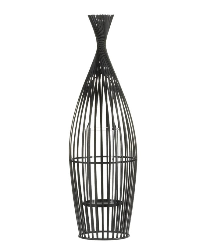Iron and Glass Wire Vase Candle Holder