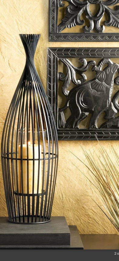 Iron and Glass Wire Vase Candle Holder