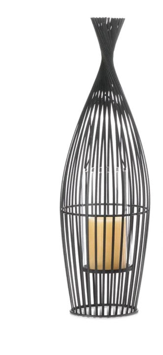 Iron and Glass Wire Vase Candle Holder