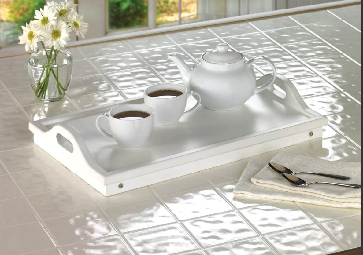 Wood White Folding Breakfast Dinner Tray Kitchen Home Decor