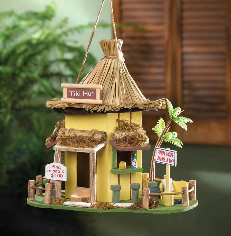 Birdhouse Eucalyptus Wood Tiki Hut