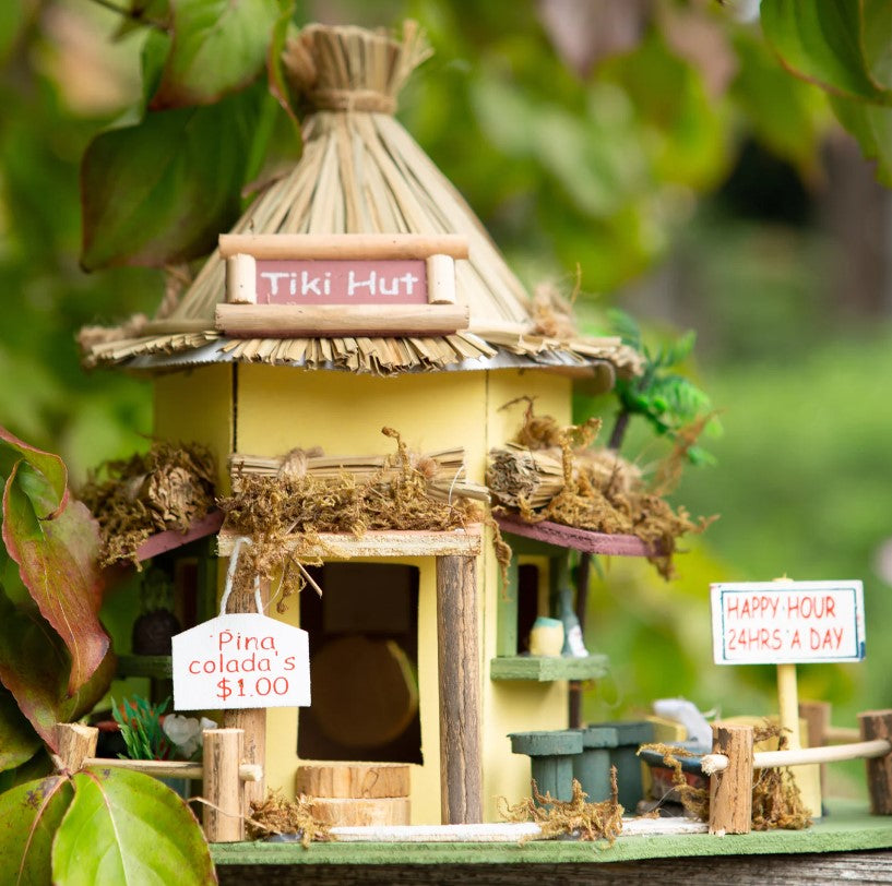 Birdhouse Eucalyptus Wood Tiki Hut