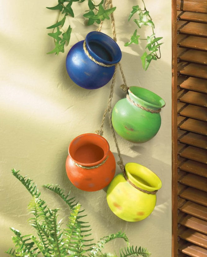 Terra Cotta Fiesta Hanging Pots Garden Decor