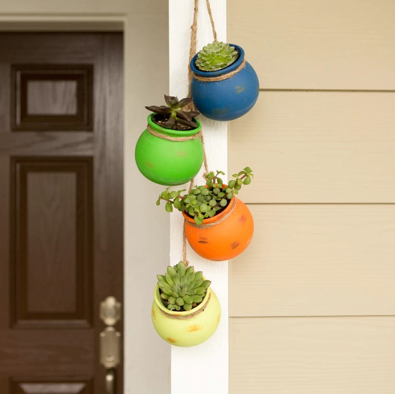 Terra Cotta Fiesta Hanging Pots Garden Decor