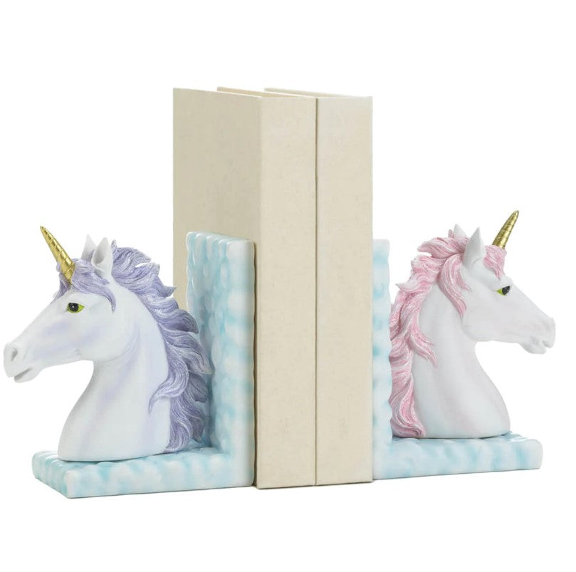 Magical Purple Pink Unicorn Set of 2 Bookends Home Decor Children
