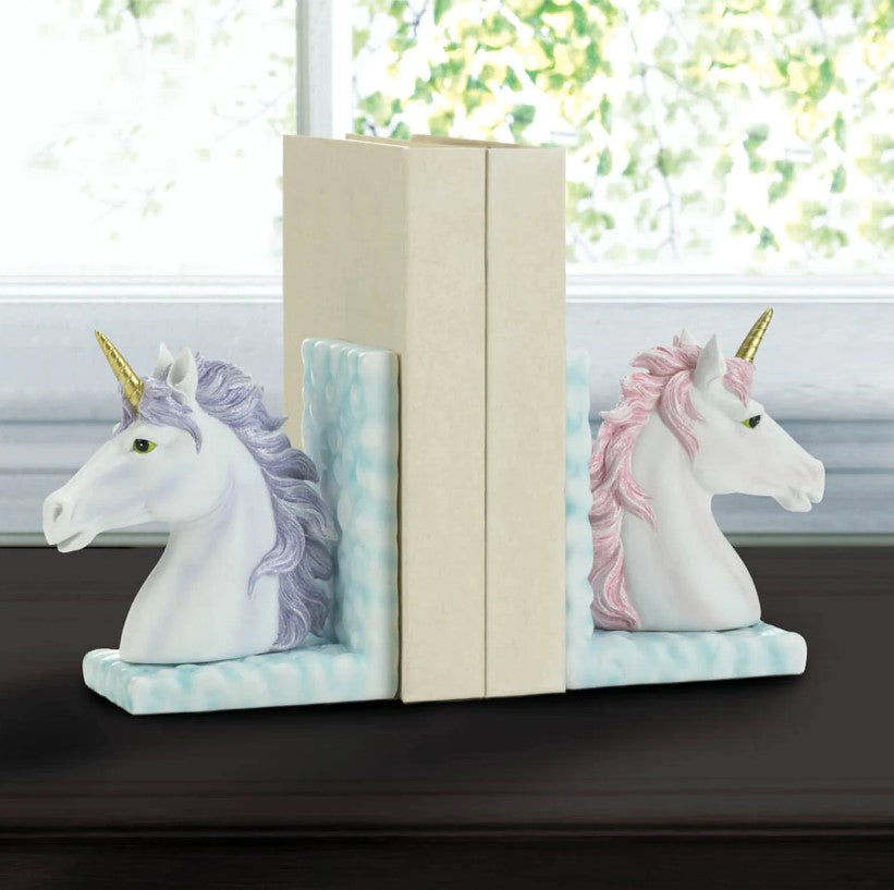 Magical Purple Pink Unicorn Set of 2 Bookends Home Decor Children