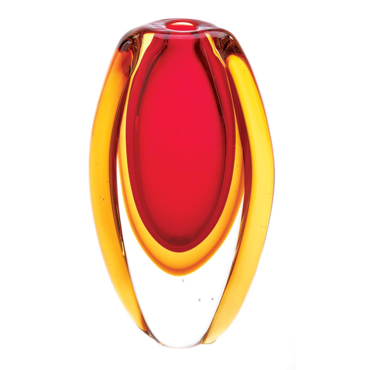 Hand Made Unique Sunfire Glass Vase Home Decor