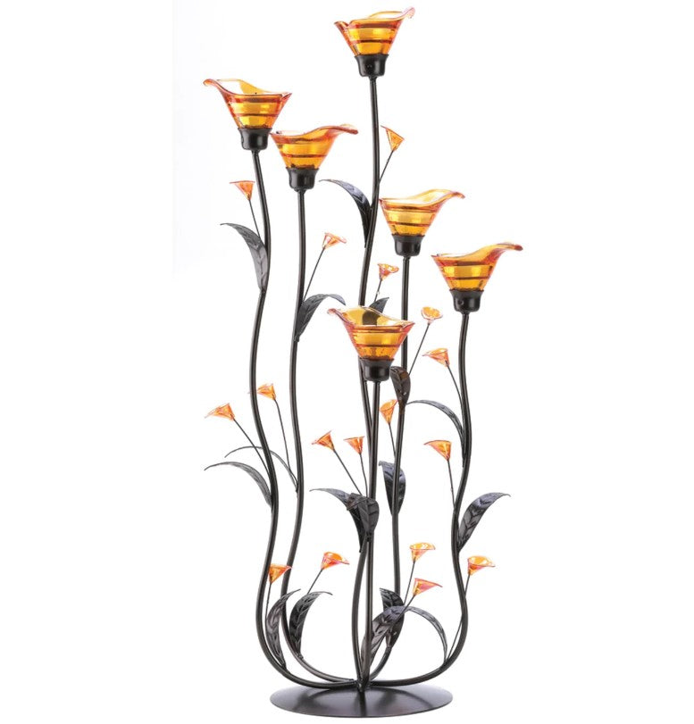 Amber Calla Lily Candle Holder Home Decor