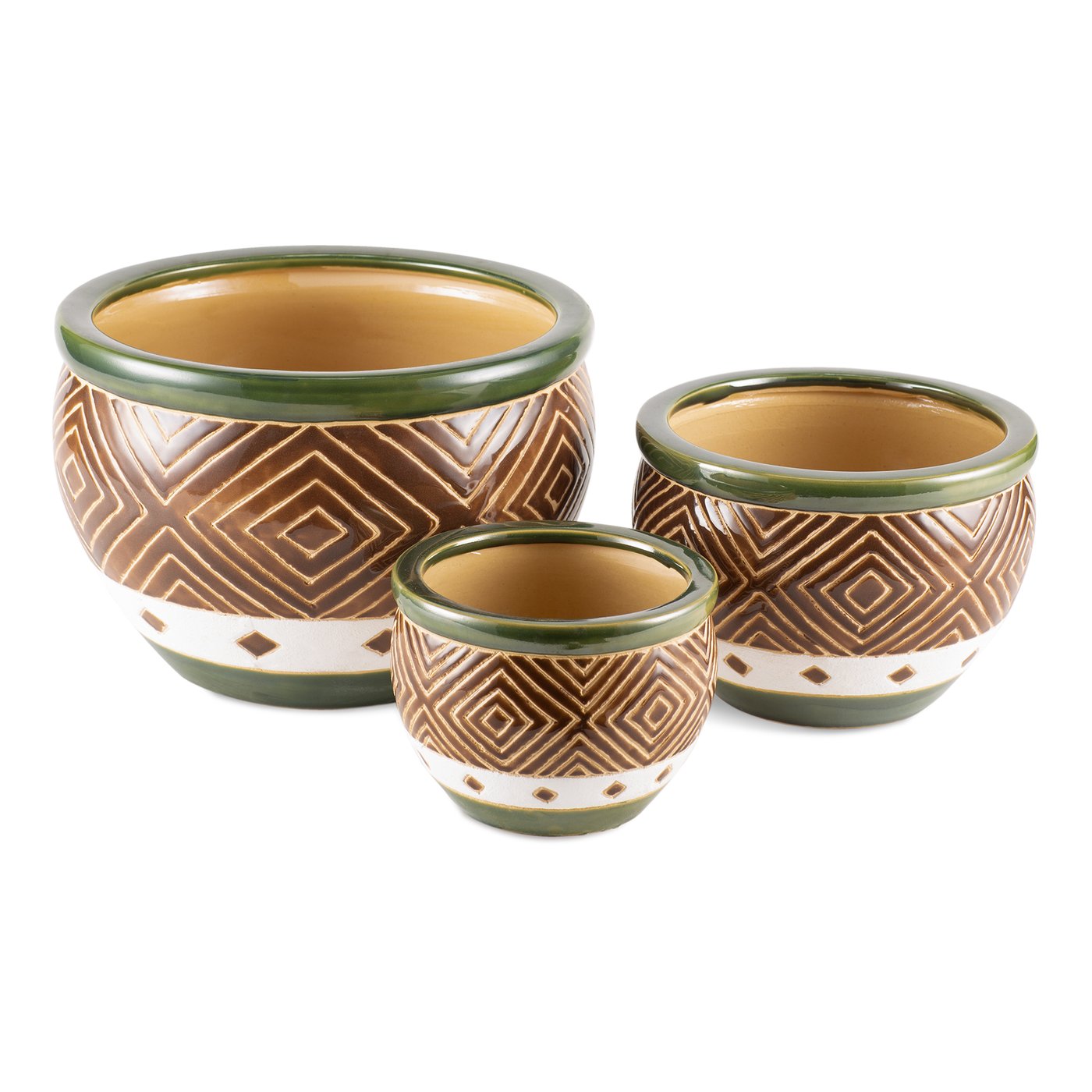 Ceramic Jade Planter Set of 3 Garden Garden Decor