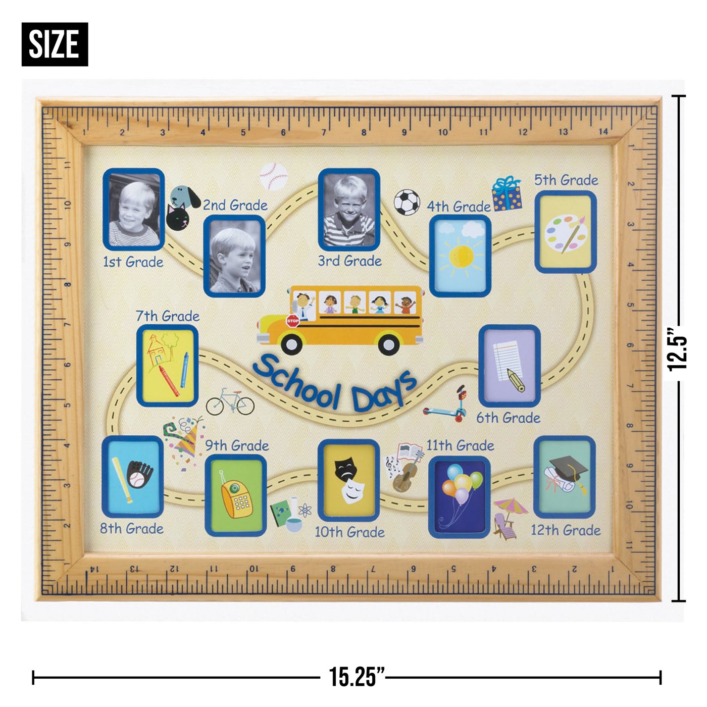 Wooden School Days Photo Frame Home Decor