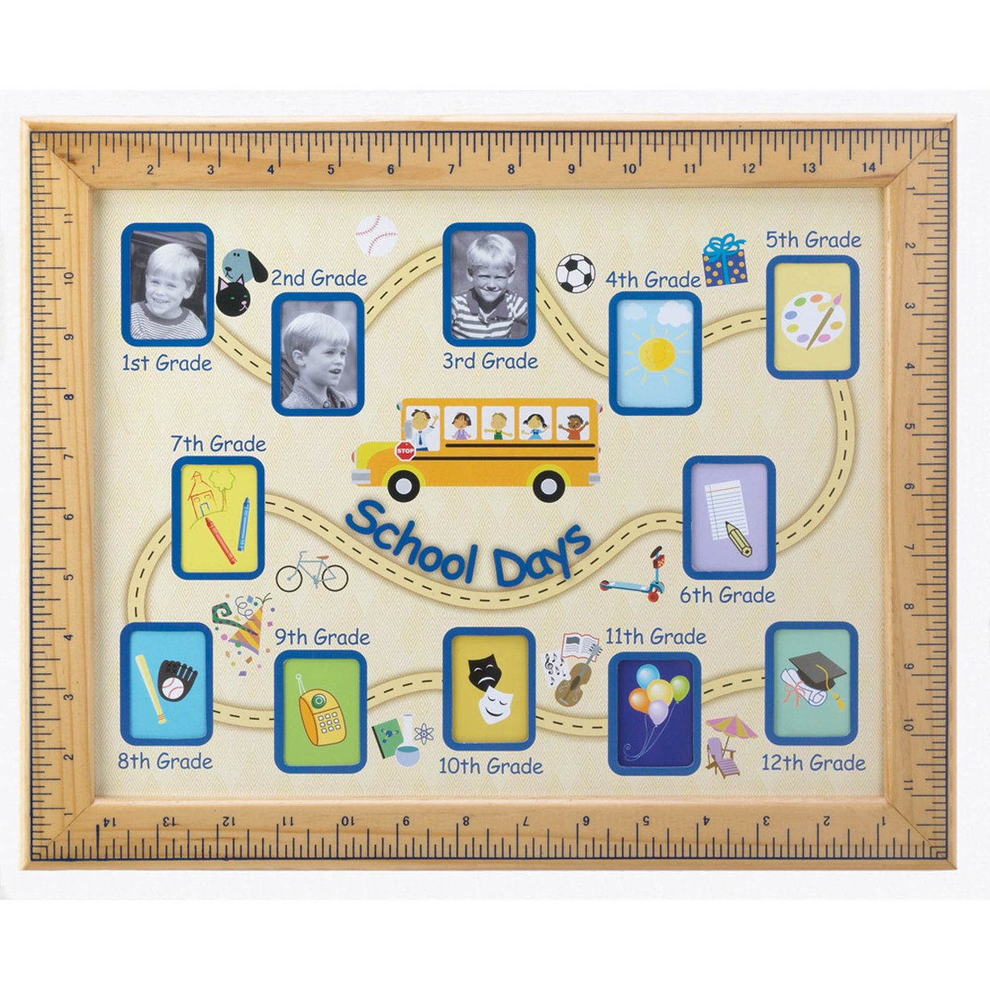 Wooden School Days Photo Frame Home Decor