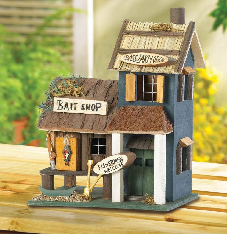 Birdhouse Bass Lake Eucalyptus Wood Garden Decor