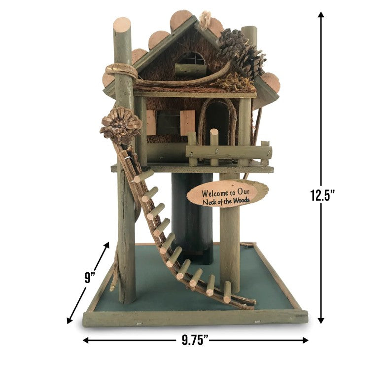 Bird Feeder Eucalyptus Plywood Tree House Garden measurement