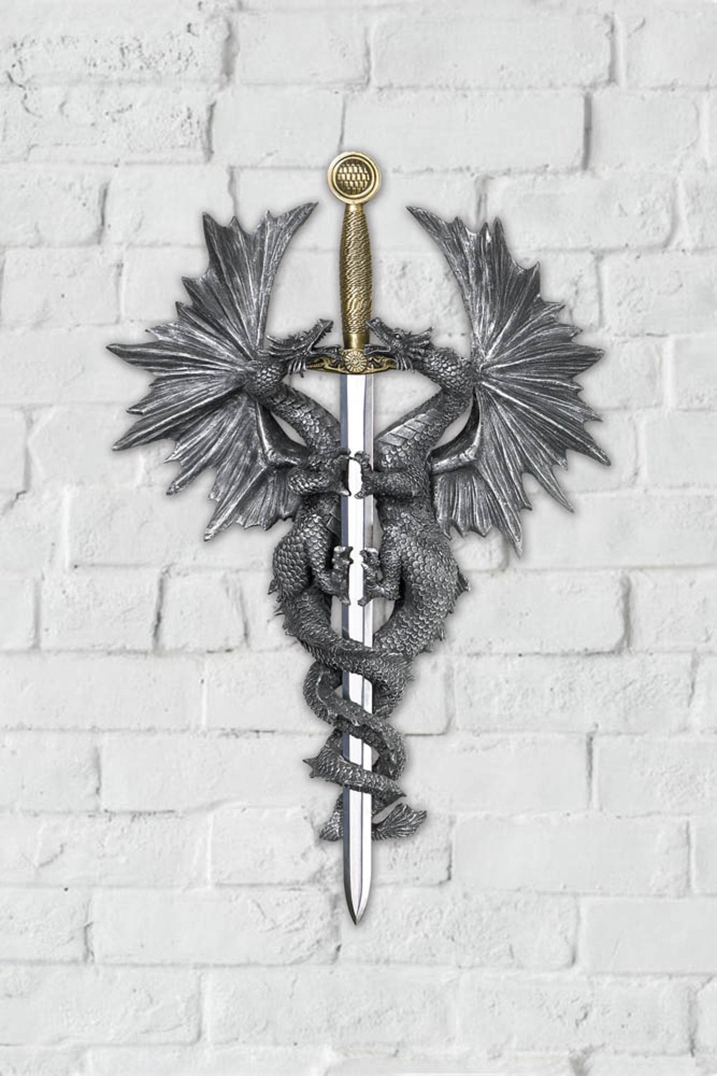 Dragon Dagger Wall Plaque Myth Fantasy and Legend Collectible Home Decor