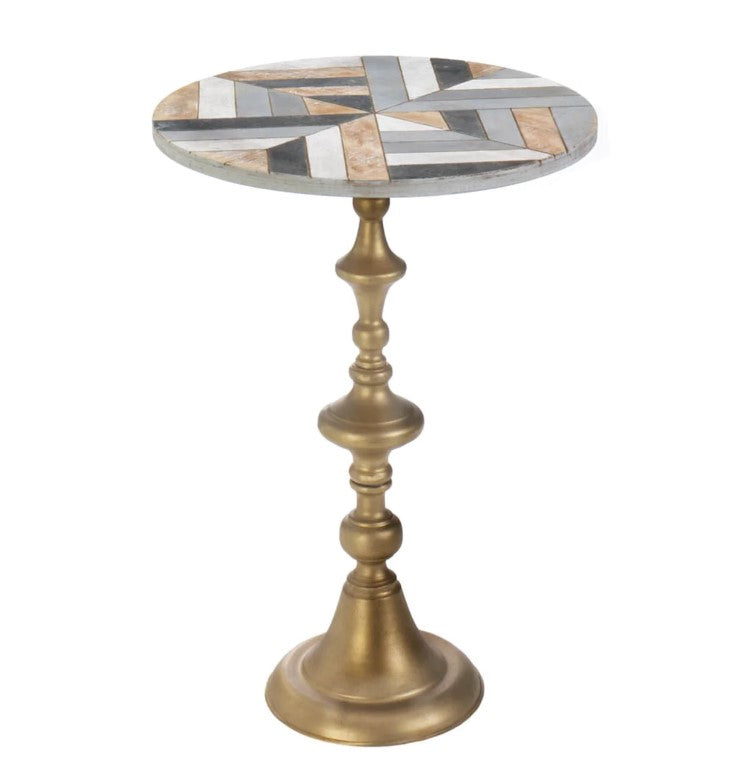 Montecito Iron Wooden Round Accent Table Nikki Chu Home Decor