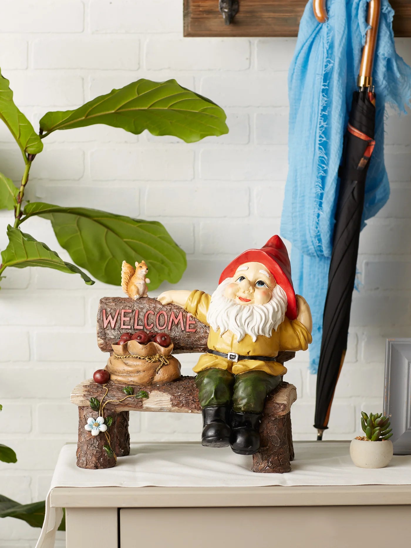 Garden Gnome Greeting Sign Outdoor Indoor Decor