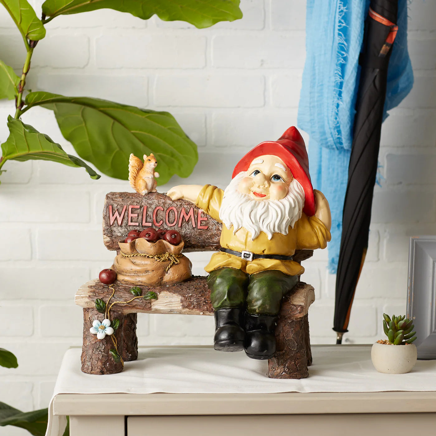 Garden Gnome Greeting Sign Outdoor Indoor Decor