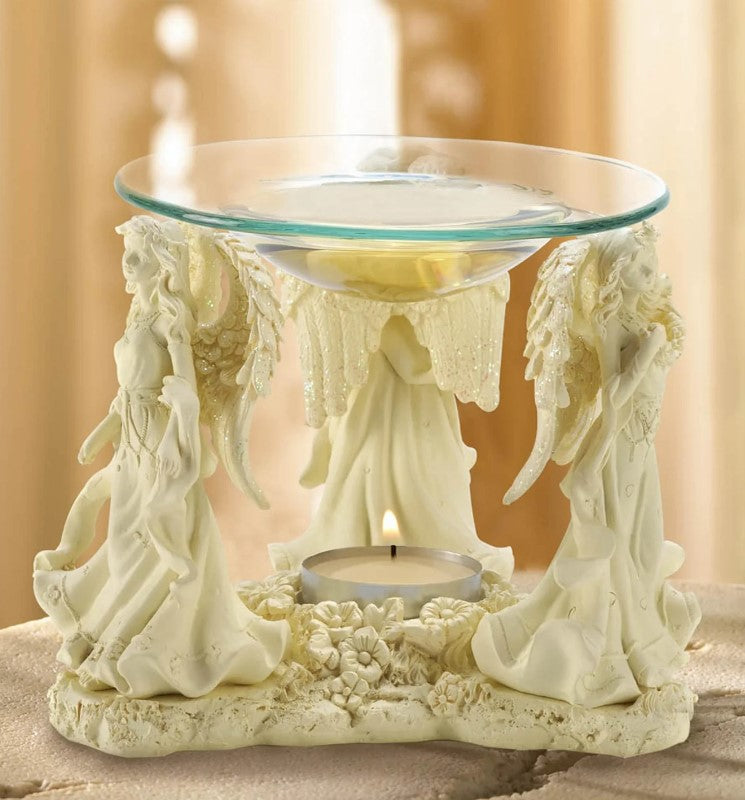 Angelic Trio Oil Warmer Home Decor tealight lit