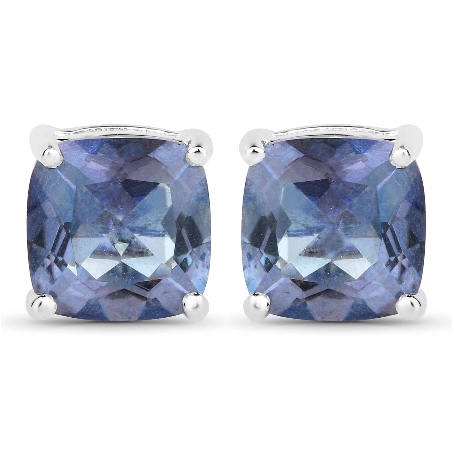Sterling Silver Royal Blue Mystic Quartz Stud Earrings