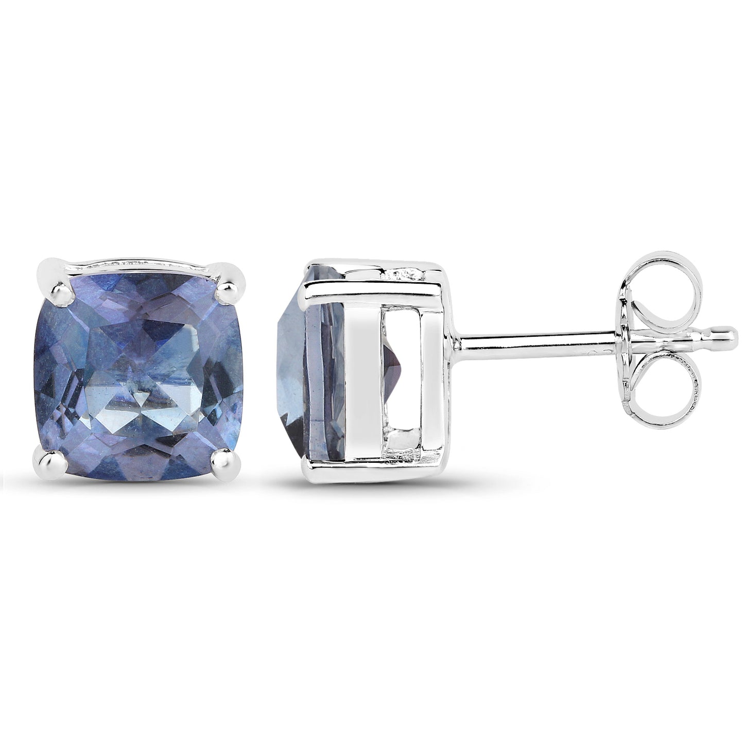 Sterling Silver Royal Blue Mystic Quartz Stud Earrings