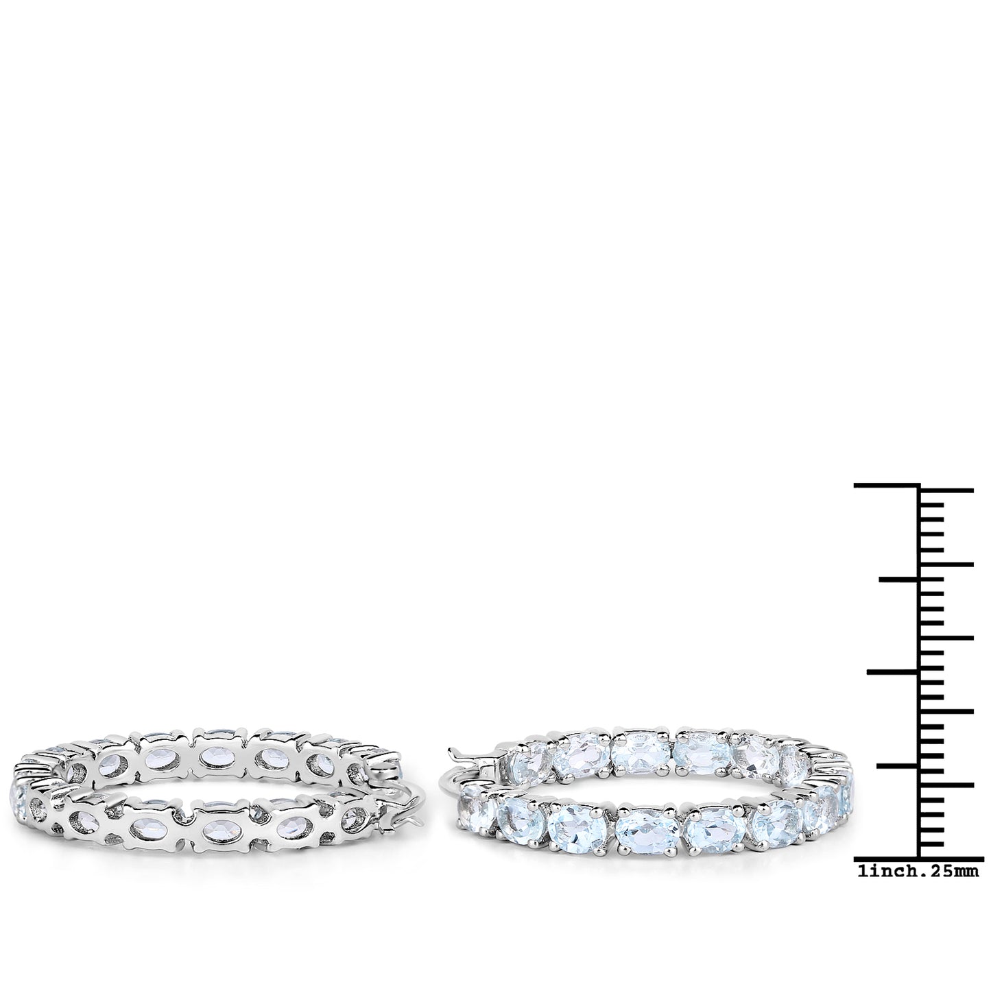 Sterling Silver 5.70 Carat Blue Topaz Earrings fine