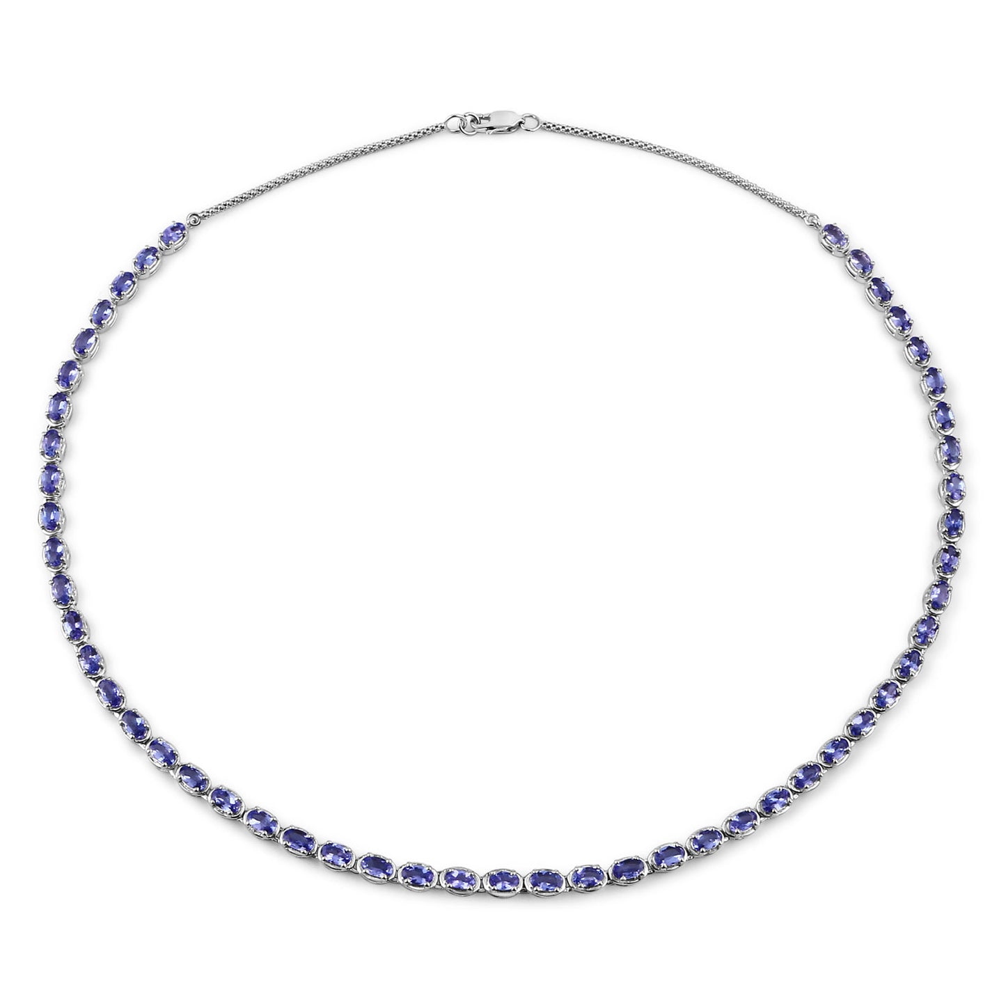 Sterling Silver 10.00 Carat 18 Inch Tanzanite Necklace fine