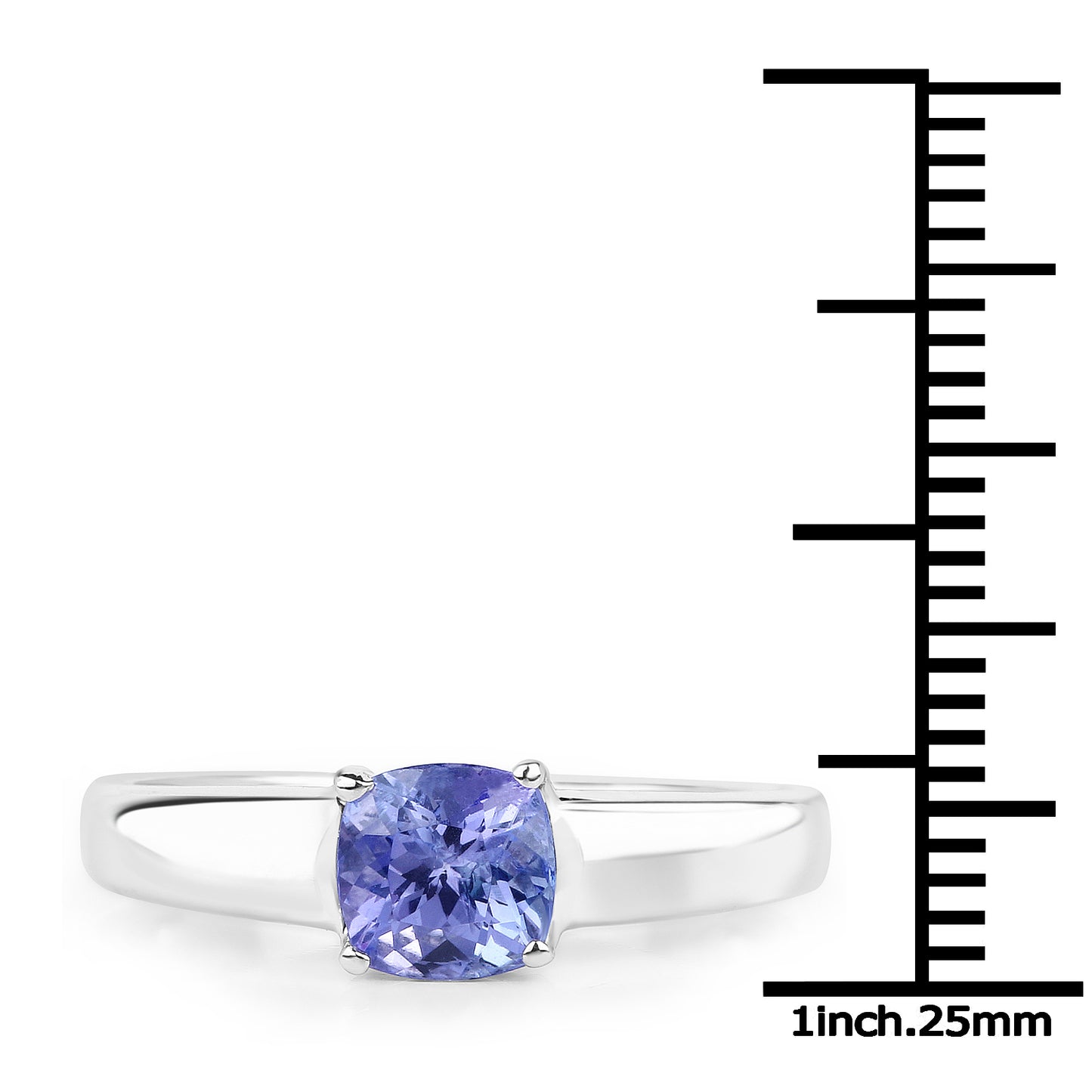 Sterling Silver 1.05 Carat Genuine Tanzanite Solitaire Ring fine
