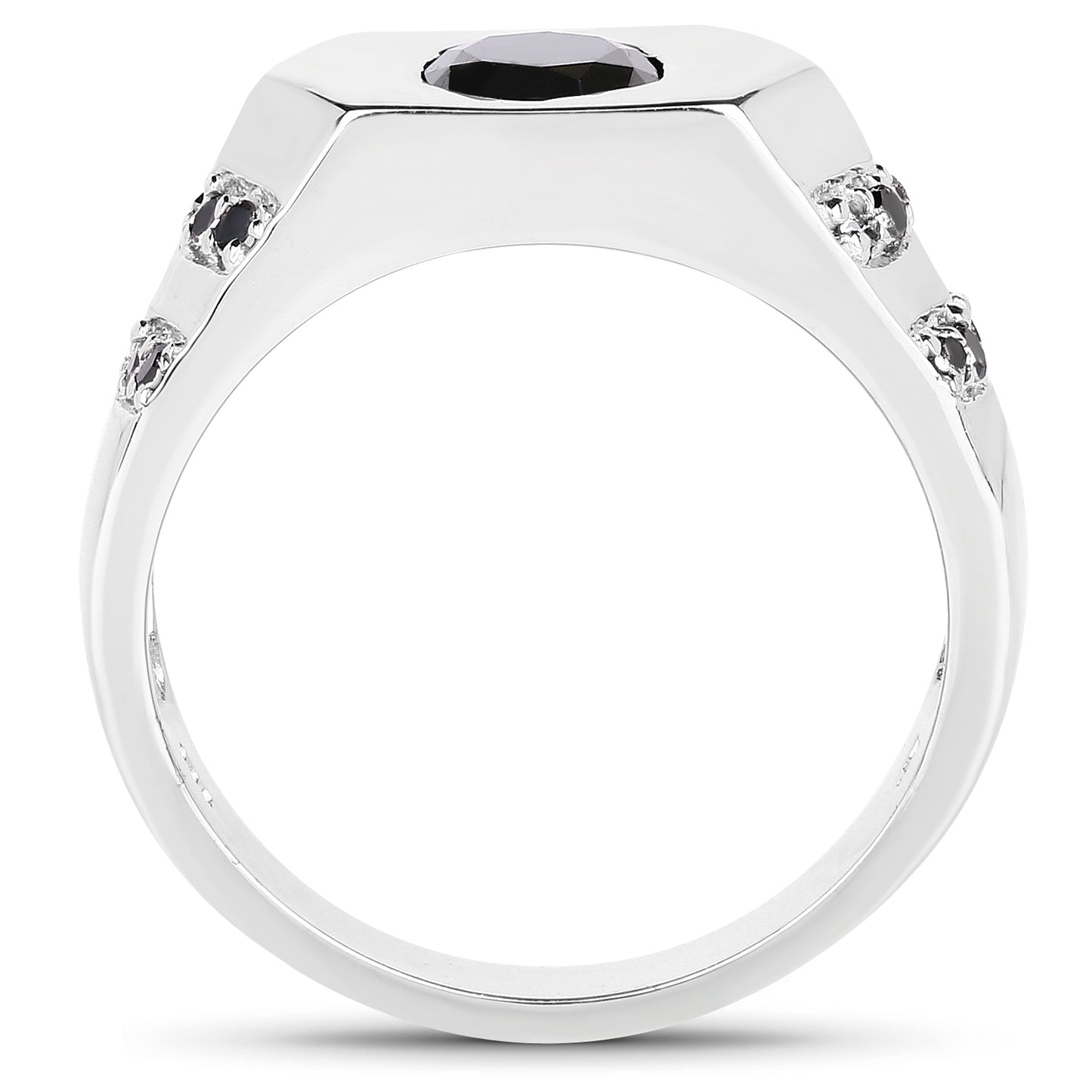 Sterling Silver 1.53 Carat Genuine Black Diamond Cocktail Ring fine