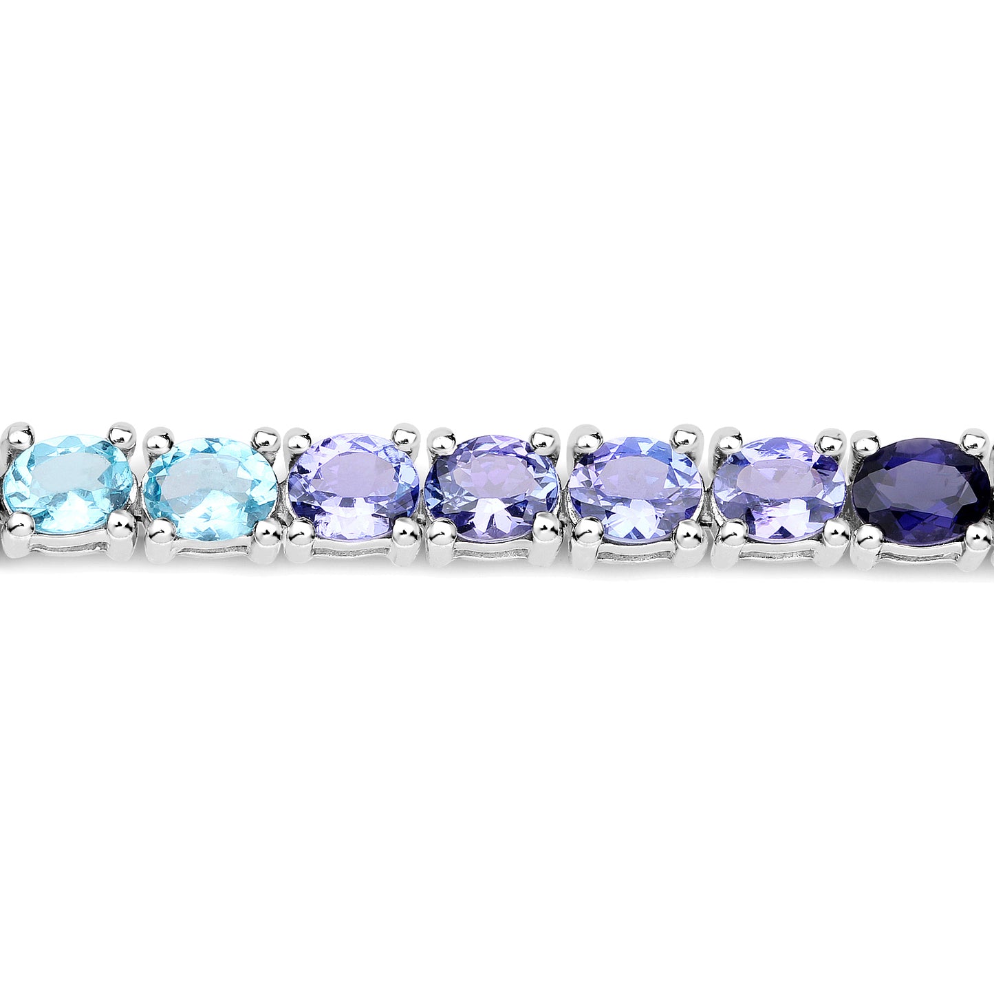 Sterling Silver 12.04 Carat Multi Gemstone Tennis Bracelet fine