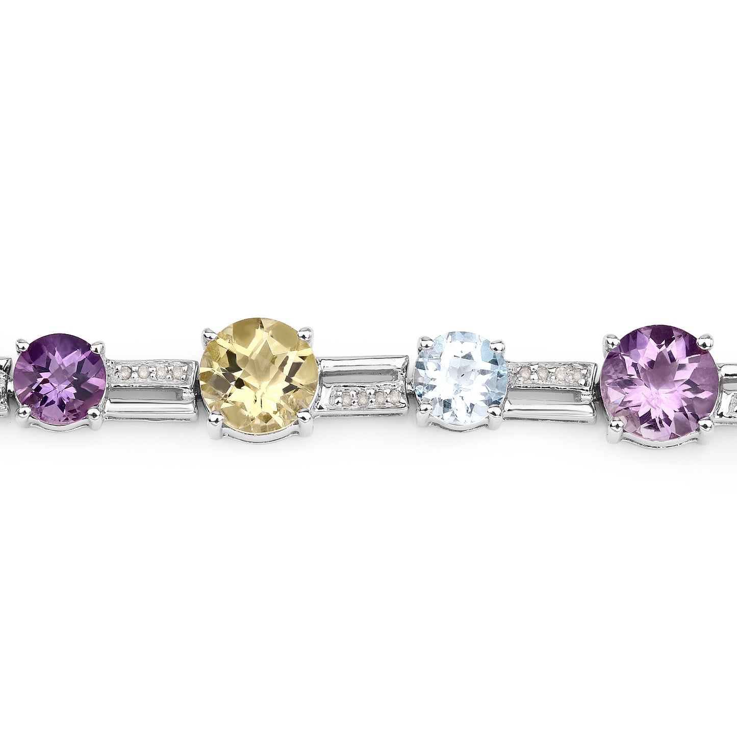 Diamond Sterling Silver 26.74 Carat Multi Stone 8 Inch Bracelet fine