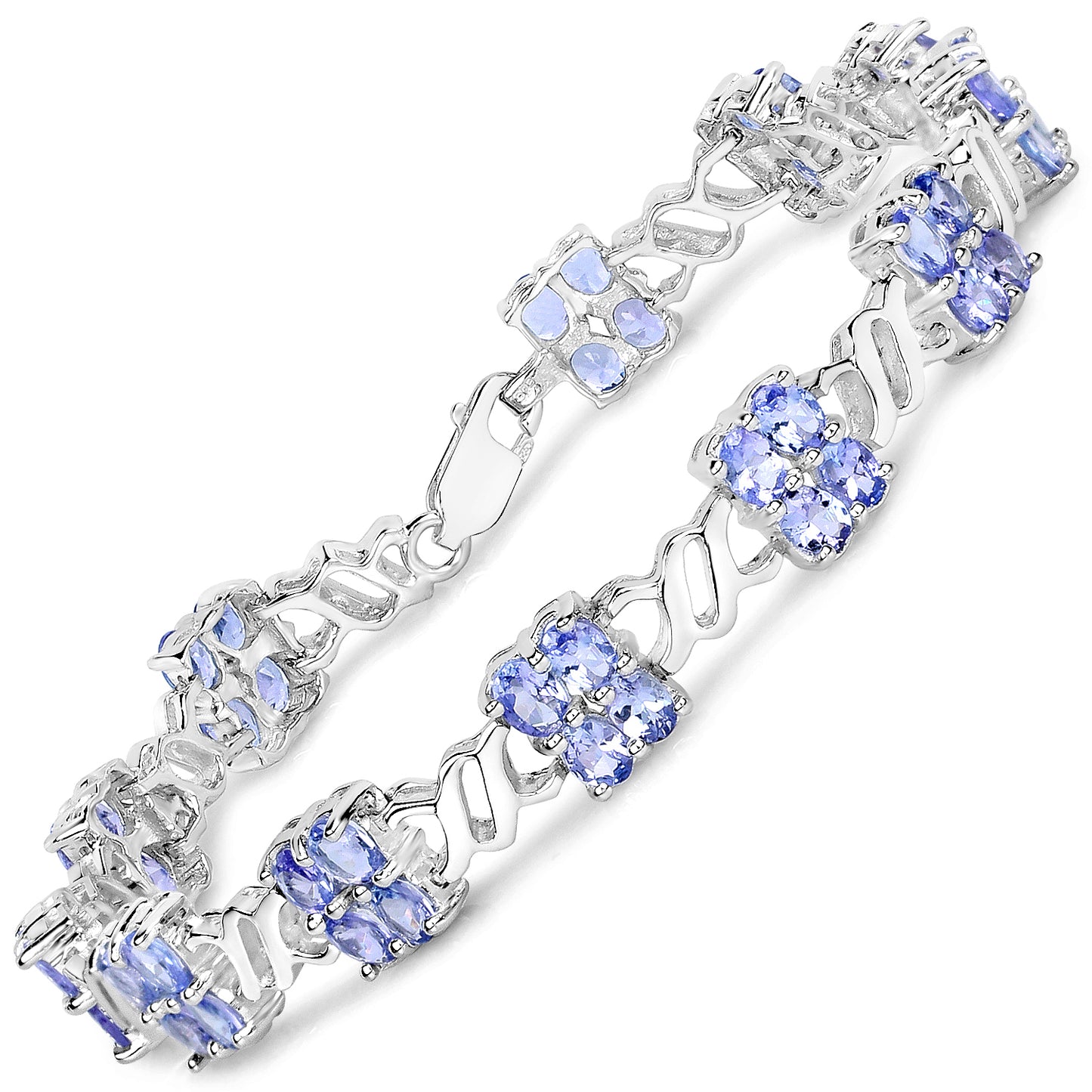 Sterling Silver Tanzanite 7.5 Inch Unique Tennis Bracelet fine