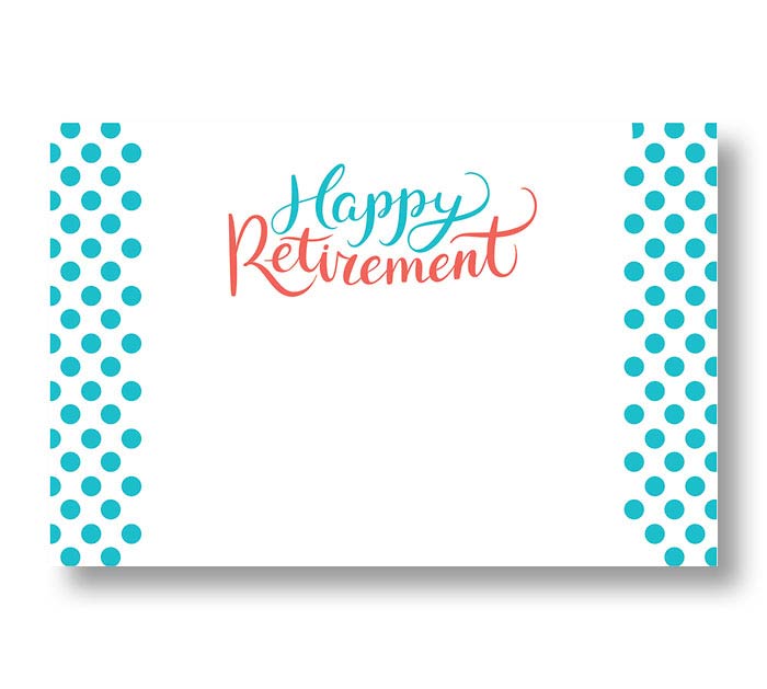 Blank Happy Retirement Enclosure Card blue polka dots