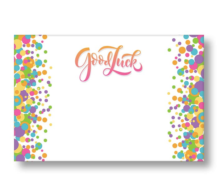 Blank Good Luck multi color Confetti Enclosure Card