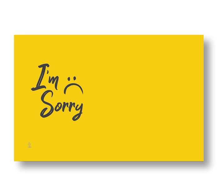 Blank I'm Sorry sad face Yellow Enclosure Card