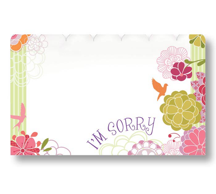 Blank I'm Sorry Dove Flowers Enclosure Card