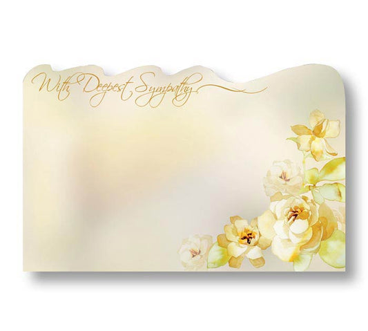 Blank with deepest Sympathy Die Cut Floral Enclosure Card