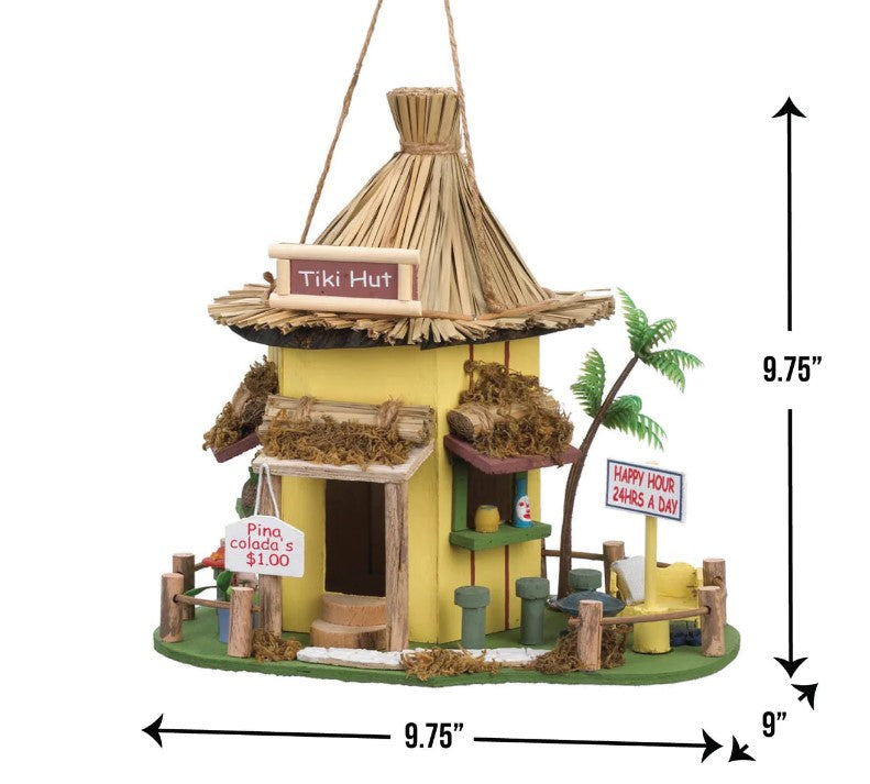 Birdhouse Eucalyptus Wood Tiki Hut measurement