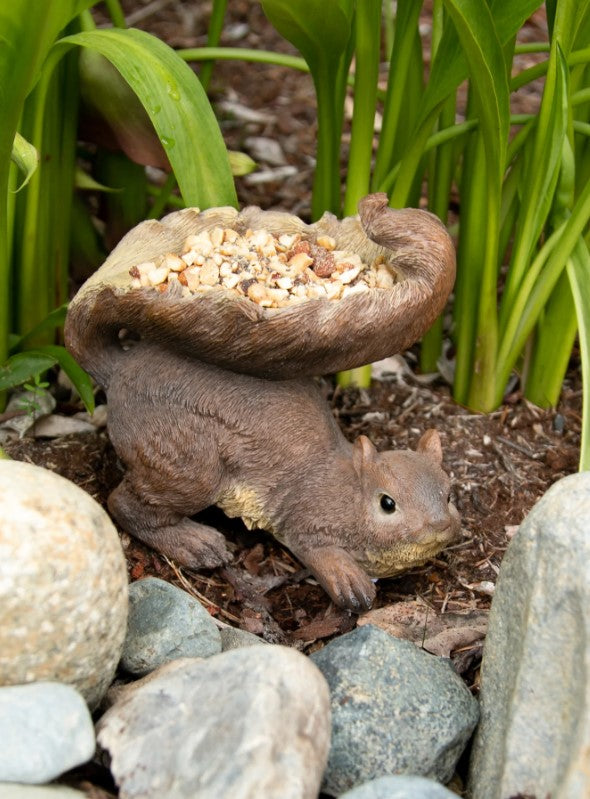 Woodland Squirrel Bird Feeder Garden Decor