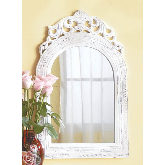Wall Mirror Arch Top Wood and Glass French Country Style Home Decor