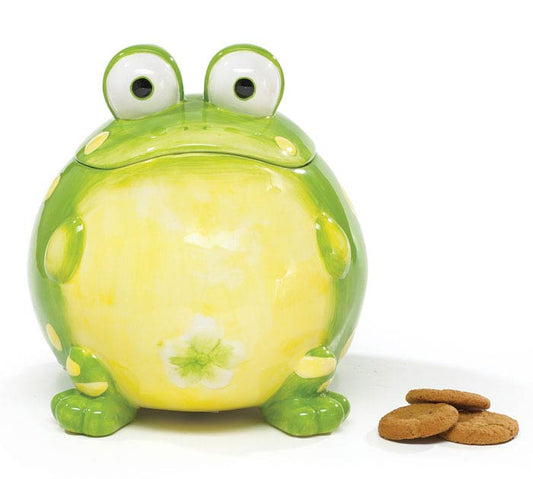 Hand Painted Ceramic Toby Toad Cookie Jar Home Decor