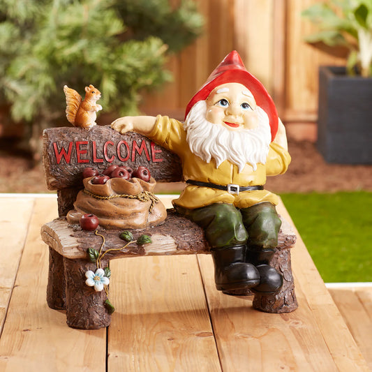 Garden Gnome Greeting Sign Outdoor Indoor Decor