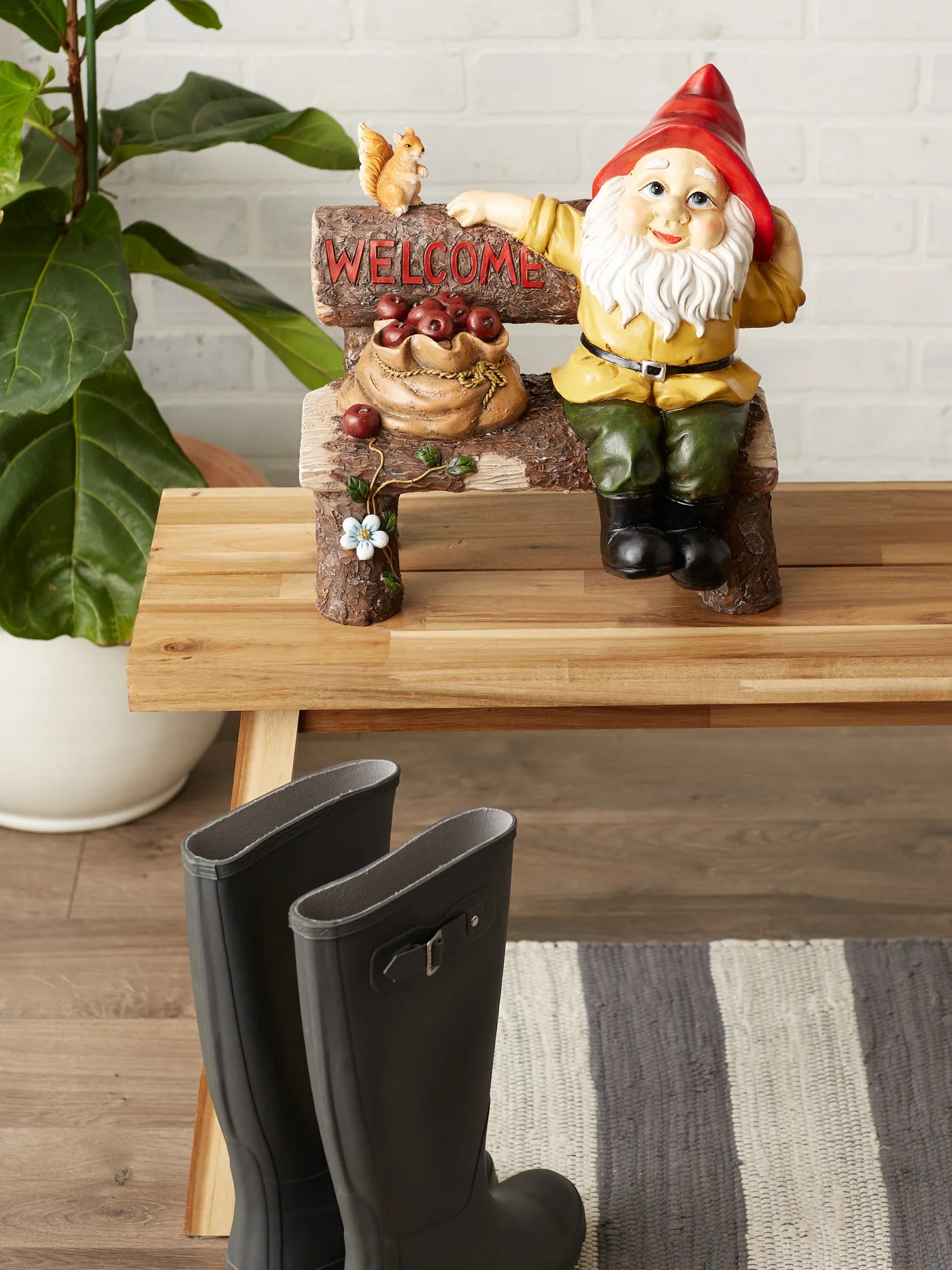 Garden Gnome Greeting Sign Outdoor Indoor Decor