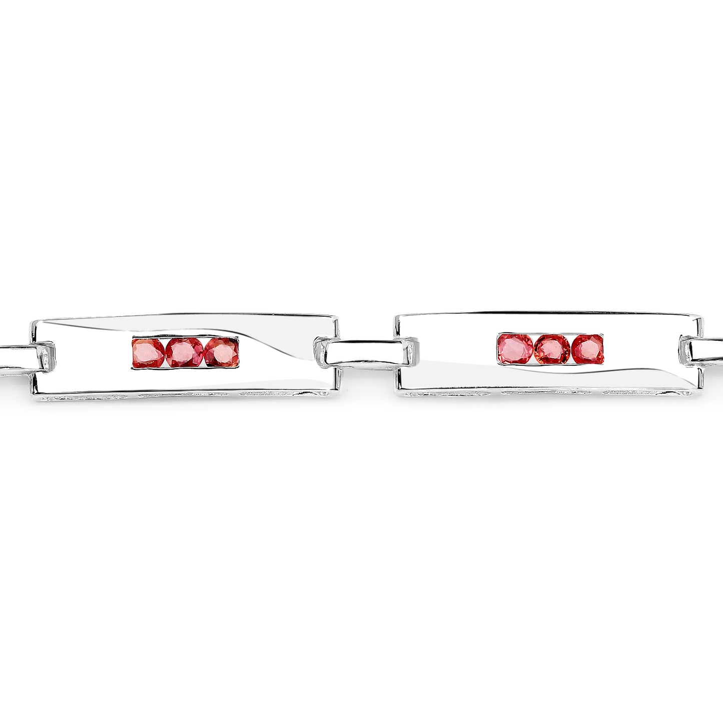 Sterling Silver Orange Sapphire Bracelet