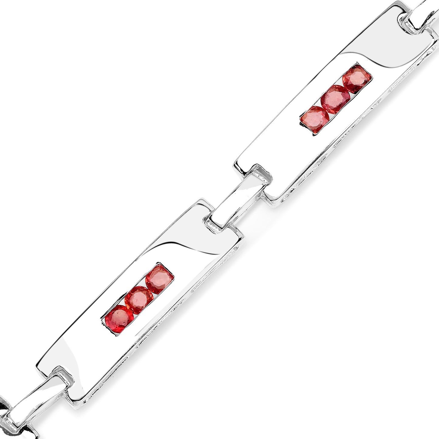 Sterling Silver Orange Sapphire Bracelet