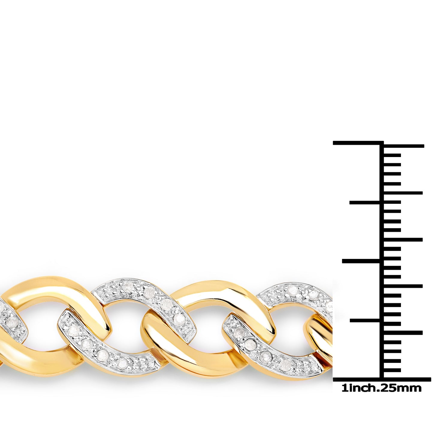 Sterling Silver 14K Yellow Gold Plated 0.70 Carat Diamond Link Bracelet fine