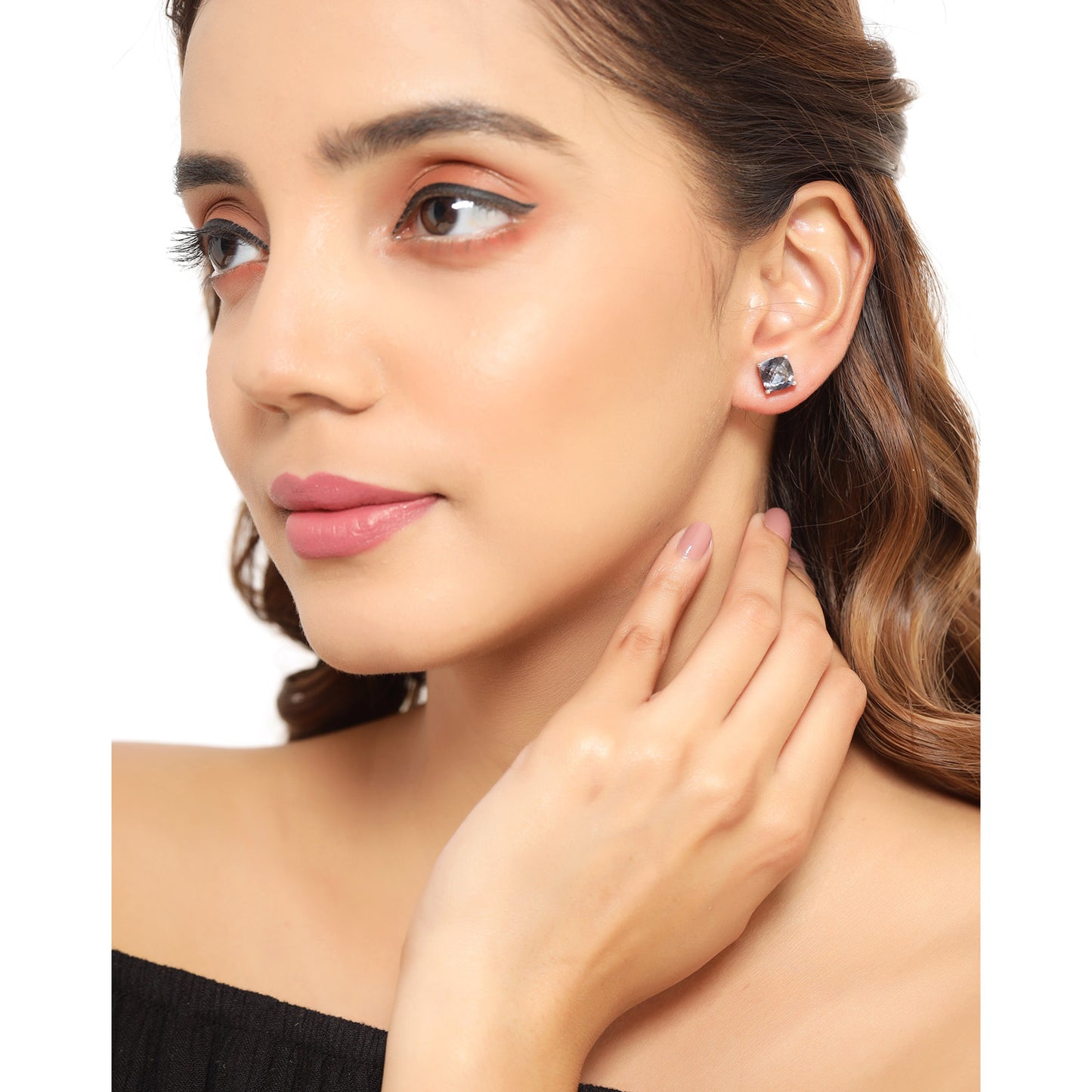 Sterling Silver Royal Blue Mystic Quartz Stud Earrings