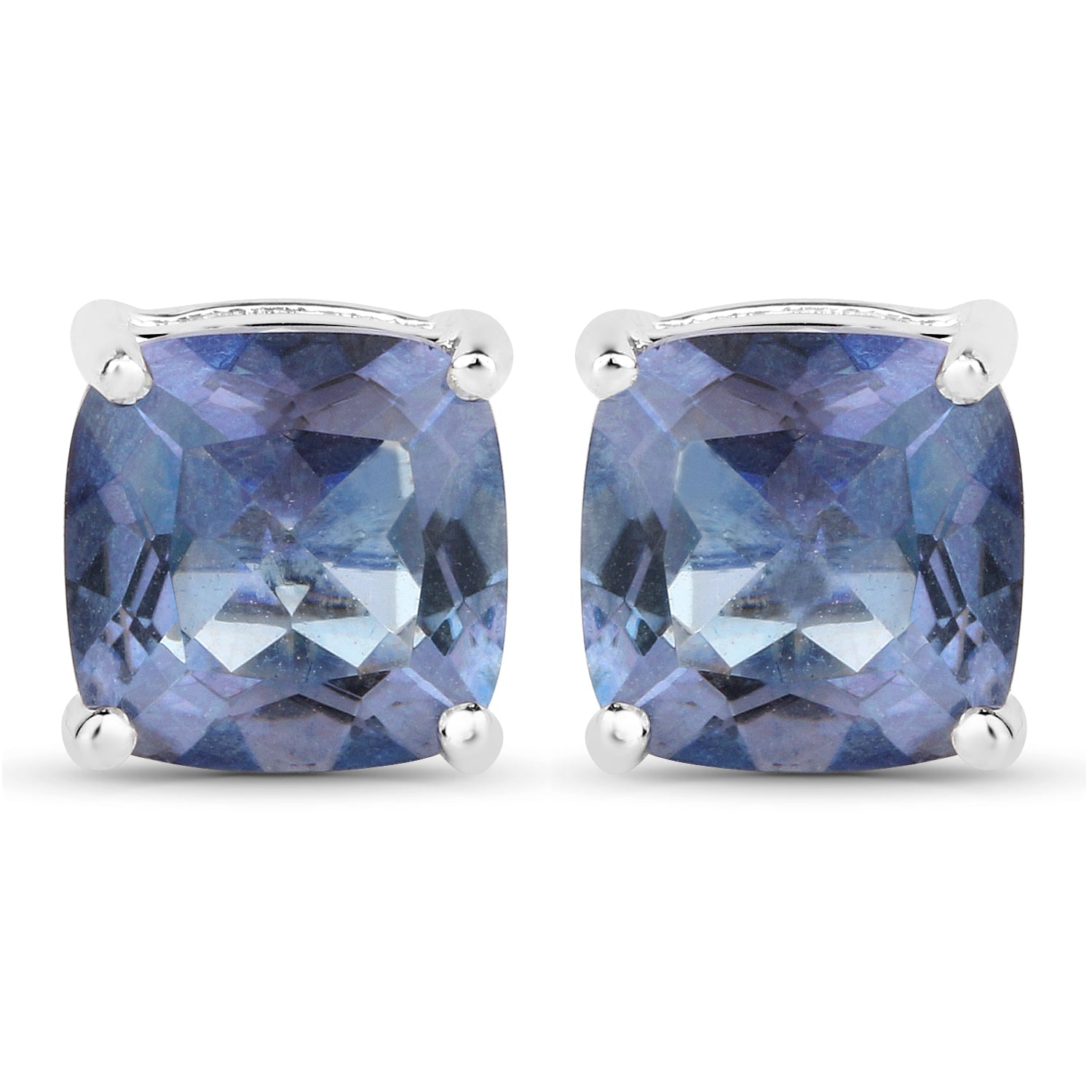 Sterling Silver Royal Blue Mystic Quartz Stud Earrings