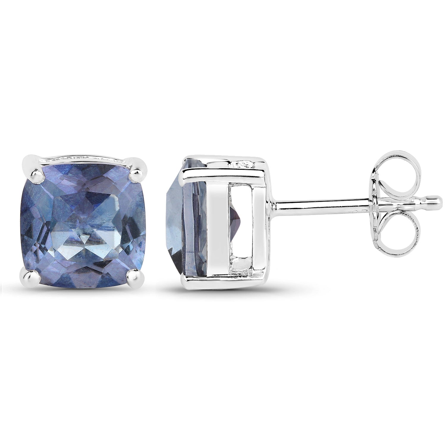 Sterling Silver Royal Blue Mystic Quartz Stud Earrings