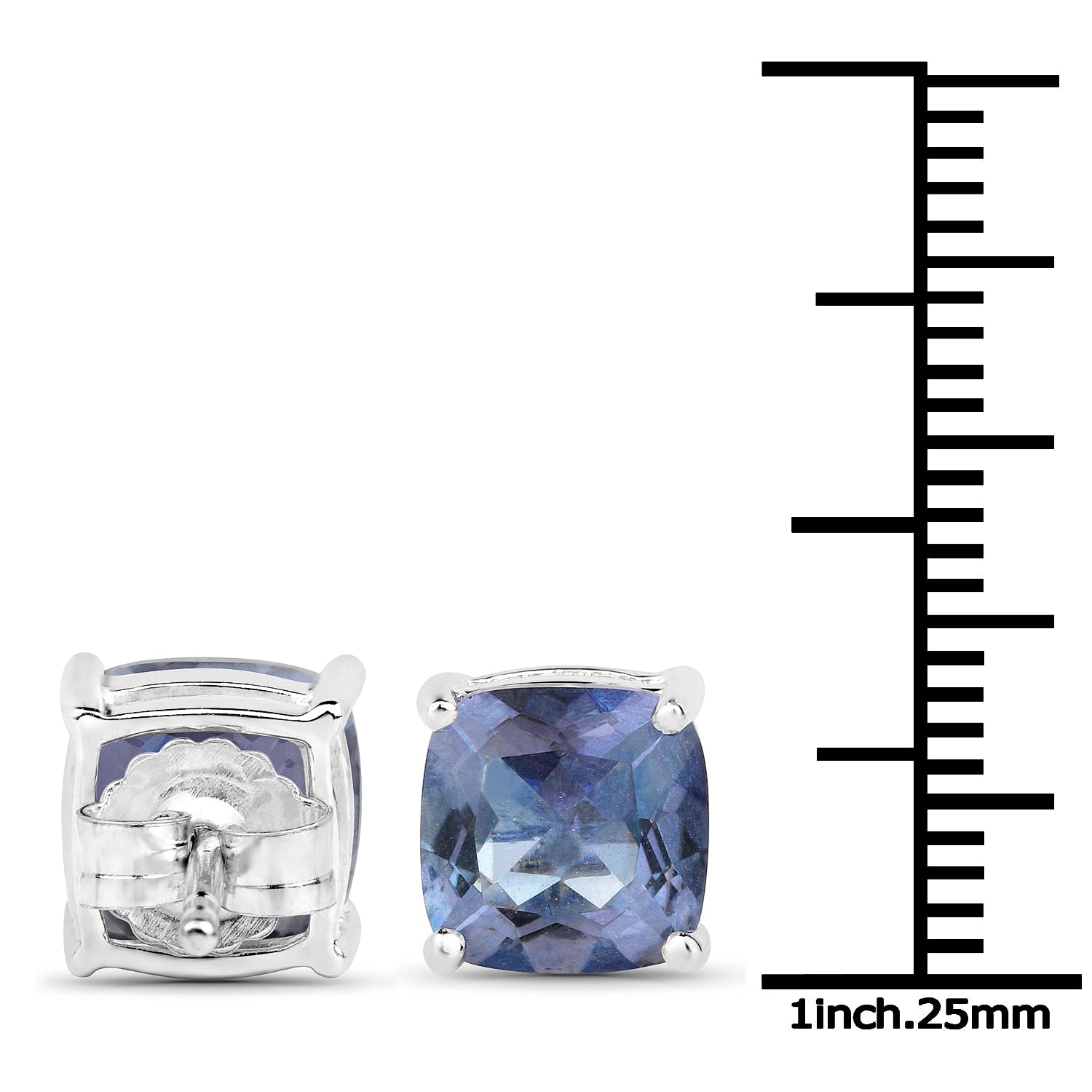 Sterling Silver Royal Blue Mystic Quartz Stud Earrings